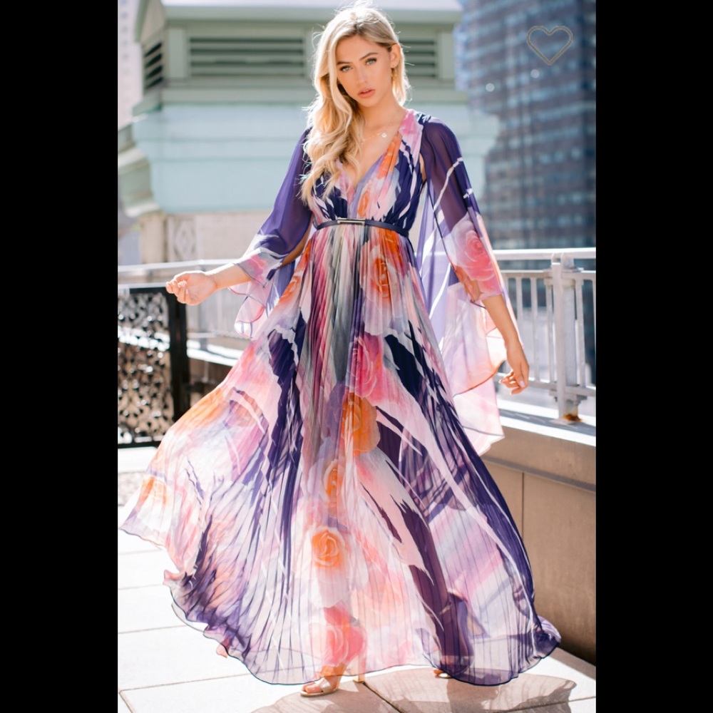 Every Fairytale Navy Floral Print Maxi Dress